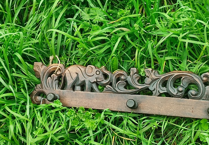 percha de madera 5 colgadores