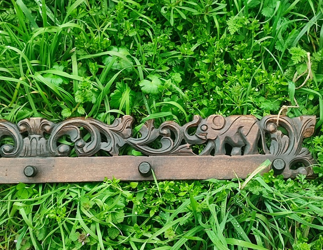 percha de madera 5 colgadores