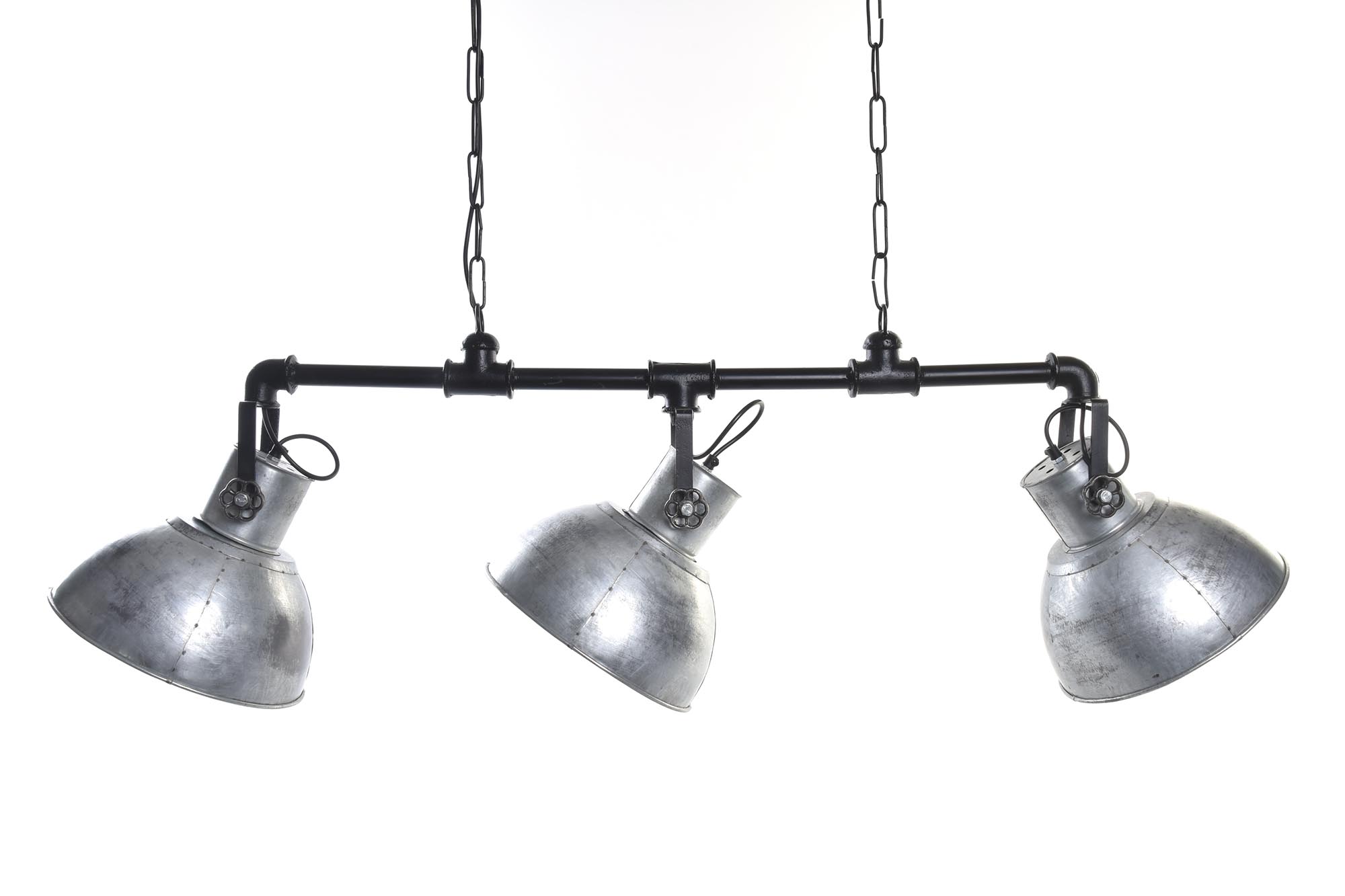 lampara de metal con 3 focos